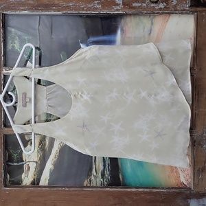 Banana Republic Cream Colored Sea Star Tank-Top Blouse Medium